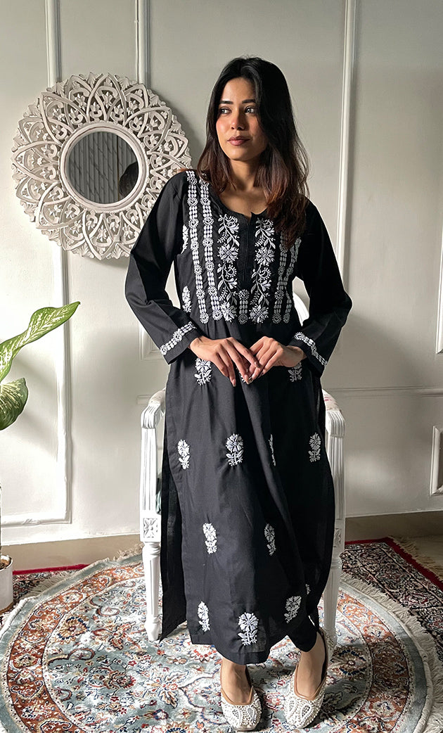 Women's Lucknowi Handcrafted Cotton Chikankari Kurti - HONC0330822