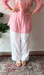Women's Lucknowi Handcrafted Cotton Chikankari Farshi Salwar - HONC0383621