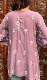 将图像加载到图库查看器中， Fariah Women&#39;s Lakhnavi Handcrafted Modal Cotton Chikankari Top - HONC0247400
