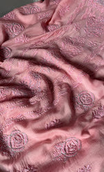 Load image into Gallery viewer, Women&#39;s Lakhnavi Handcrafted Mul Chanderi Chikankari Unstitched Kurti Fabric - HONC0307146

