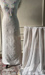 Load image into Gallery viewer, Women's Lakhnavi Handcrafted Unstitched Cotton Chikankari Kurta Dupatta Set - HONC0326101