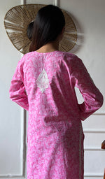 将图像加载到图库查看器中， Shagufta Lakhnavi Handcrafted Cotton Chikankari Kurti - HONC0350628