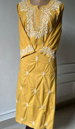 Load image into Gallery viewer, Women&#39;s Lucknowi Handcrafted Cotton Chikankari Kurti - HONC0300987
