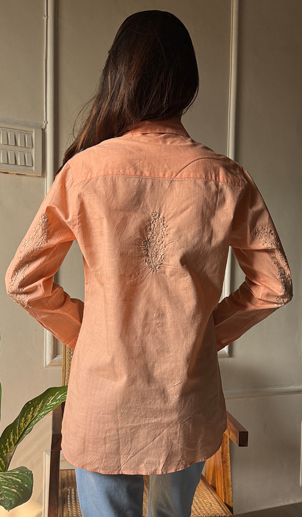 Women's Lakhnavi Handcrafted Cotton Chikankari Top - HONC0293103