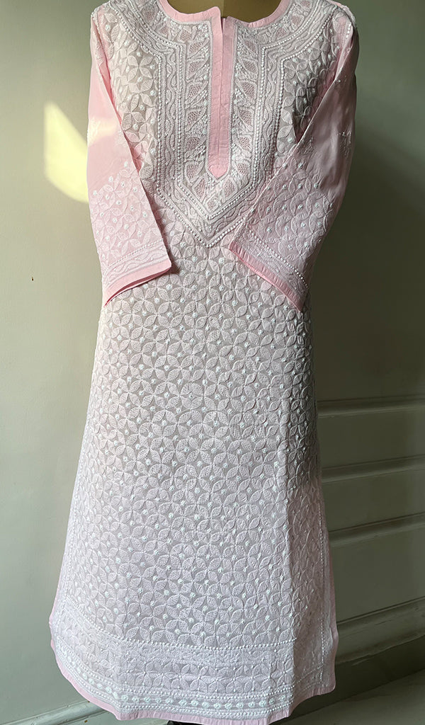Women's Lakhnavi Handcrafted Cotton Chikankari Kurti - HONC0274207