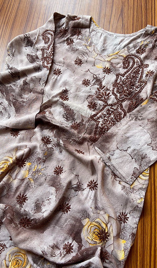 Women's Lakhnavi Handcrafted Cotton Chikankari Kurti - NC4112