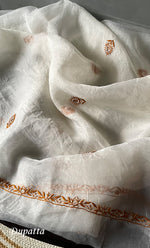 Load image into Gallery viewer, Women&#39;s Lakhnavi Handcrafted Pure Organza Chikankari Unstitched Kurta And Dupatta Set- HONC0305187

