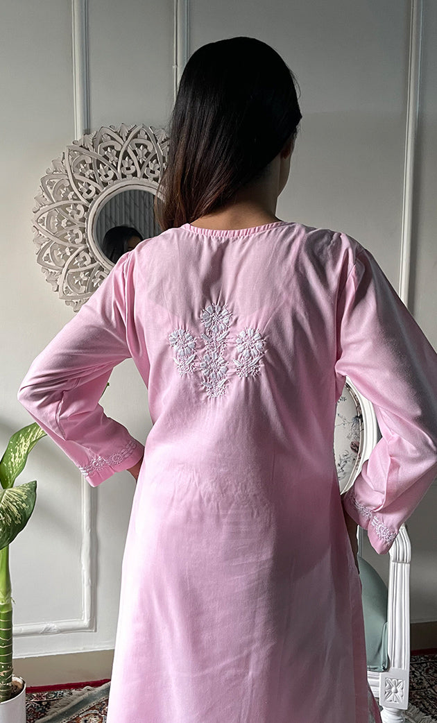 Women's Lucknowi Handcrafted Cotton Chikankari Kurti - HONC0330760