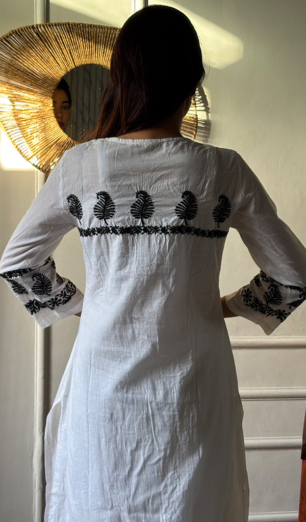 Pakeezah Women's Lucknowi Handcrafted Cotton Chikankari Kurti - HONC0171316