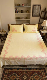Load image into Gallery viewer, Lakhnavi Handcrafted Cotton Chikankari Bedsheet Set - HONC031718