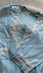 将图像加载到图库查看器中， Women&#39;s Lucknowi Handcrafted Cotton Chikankari Kurti - HONC0301065
