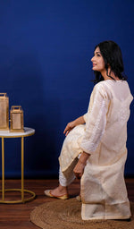 Load image into Gallery viewer, Jubina Women&#39;s Lucknowi Handcrafted Cotton Chikankari Kurti - HONC0164307
