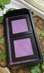 将图像加载到图库查看器中， Handcrafted Chikankari Tray with Two Coasters – Wooden Frame - HONC0269371
