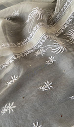 Load image into Gallery viewer, Women&#39;s Lakhnavi Handcrafted Semi Stitched Pure Organza Chikankari Top -  HONC0216801
