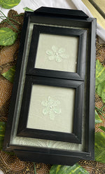 Load image into Gallery viewer, Handcrafted Chikankari Tray with Two Coasters – Wooden Frame - HONC0247267
