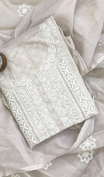 将图像加载到图库查看器中， Chavi Women&#39;s Lakhnavi Handcrafted Cotton Chikankari Kurta And Dupatta Set - HONC0212213
