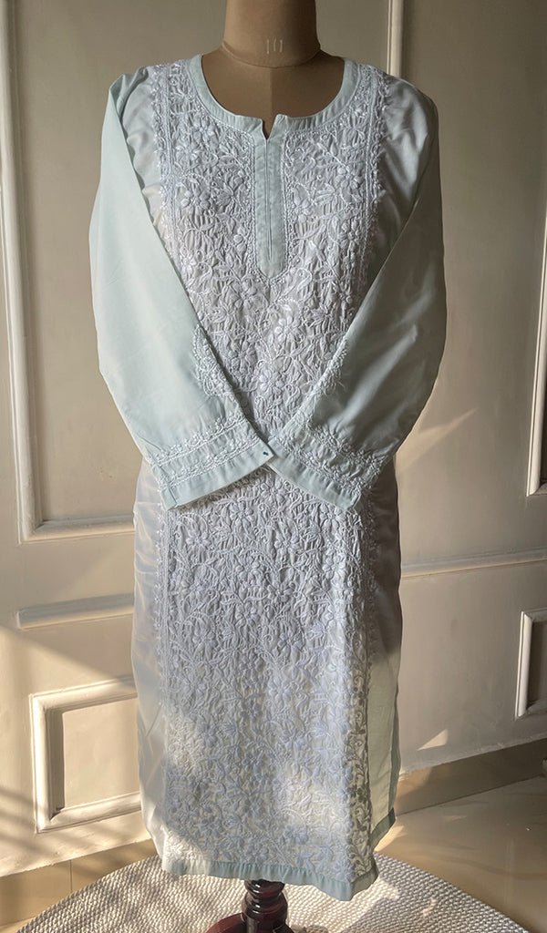 Women's Lucknowi Handcrafted  Modal Cotton Chikankari Kurti - HONC0301039