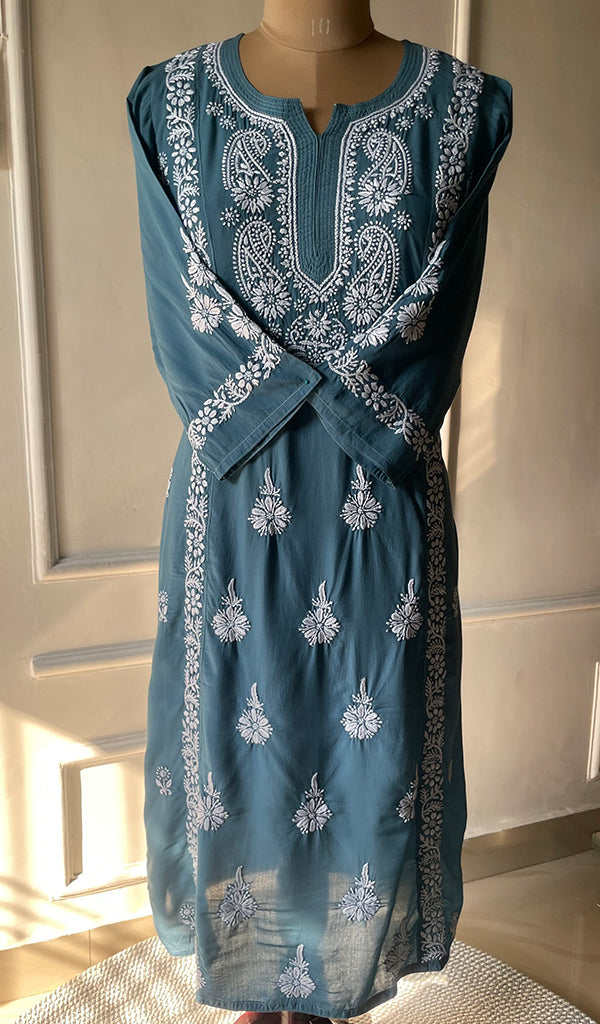 Women's Lucknowi Handcrafted Modal Cotton Chikankari Kurti - HONC0301029