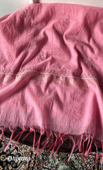 Load image into Gallery viewer, Women&#39;s Lakhnavi Handcrafted Mul Chanderi Unstitched Chikankari Full Suit Material - HONC0314657
