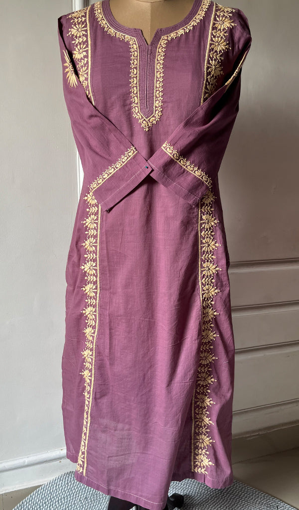 Meerab Women's Lucknowi Handcrafted Cotton Chikankari Kurti - HONC0300998
