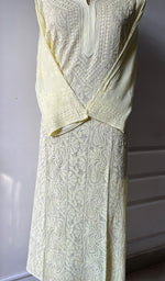 Load image into Gallery viewer, Women&#39;s Lakhnavi Handcrafted Viscose Georgette Chikankari Kurti- HONC0261362

