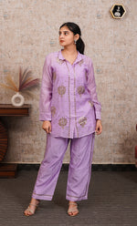将图像加载到图库查看器中， Women&#39;s Lucknowi Handcrafted Mul Chanderi Stitched Chikankari Kurta And Plazzo Set- HONC0318570
