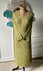 Load image into Gallery viewer, Yusra Women&#39;s Lakhnavi Handcrafted Viscose Georgette Chikankari Kurti - HONC0261382
