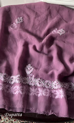Laila Women's Lucknowi Handcrafted Faux-Georgette Unstitched  Chikankari Suit Material - HONC0330373