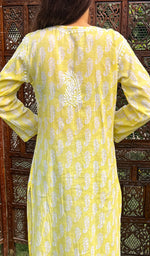 将图像加载到图库查看器中， Sona Women&#39;s Lucknowi Handcrafted Cotton Chikankari Kurti - HONC0203617
