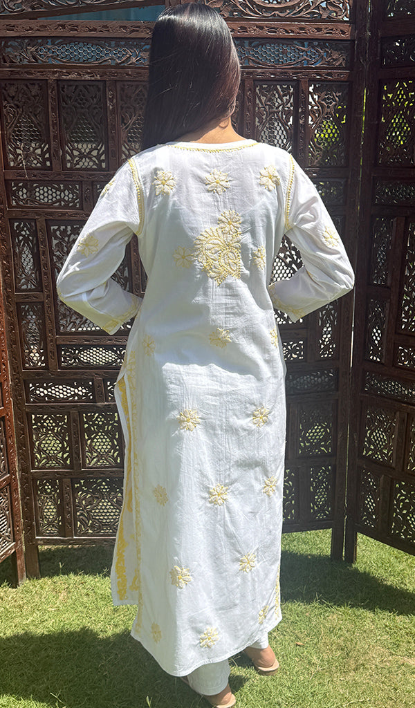 Women's Lucknowi Handcrafted Cotton Chikankari Kurti - HONC0273978