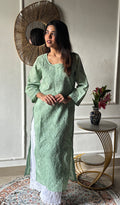 Shreea Women's Lakhnavi Handcrafted Cotton Chikankari Kurti - HONC0347150
