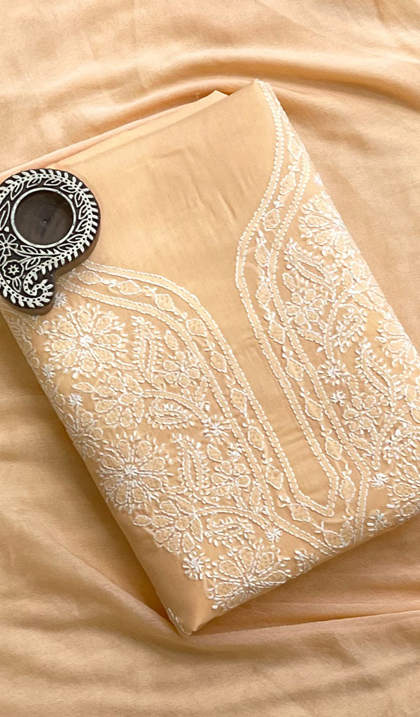 Women's Lakhnavi Handcrafted Cotton Chikankari Suit Material - HONC0180457