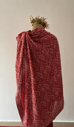 Red Pure Silk Georgette Chikankari Saree