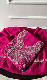 将图像加载到图库查看器中， Women's Lakhnavi Handcrafted Munga Silk Chikankari Kurta And Dupatta Set- HONC0275144