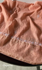 Load image into Gallery viewer, Women&#39;s Lakhnavi Handcrafted Mul Chanderi Unstitched Kurta And Dupatta Set - HONC0307211
