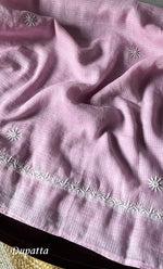 将图像加载到图库查看器中， Sehmat Women&#39;s Lakhnavi Handcrafted Kota Cotton  Semi -Stitched Angrakha And Dupatta Set- HONC0301719
