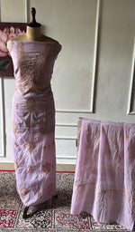 Load image into Gallery viewer, Women's Lakhnavi Handcrafted Chanderi Silk Unstitched Chikankari Full Suit - HONC0351091