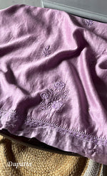 Load image into Gallery viewer, Women's Lucknowi Handcrafted Chanderi Silk Chikankari Full Suit Material - HONC0290031