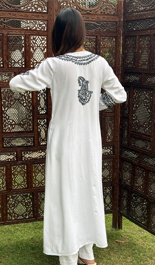 Women's Lucknowi Handcrafted Modal Cotton Chikankari Kurti - HONC0272659