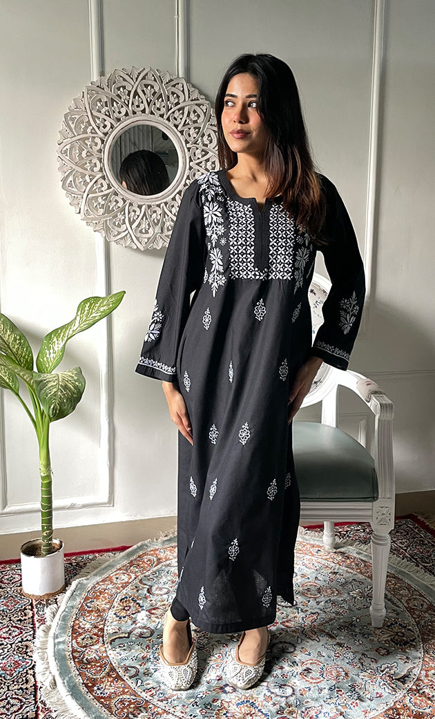 Women's Lucknowi Handcrafted Cotton Chikankari Kurti - HONC0330729