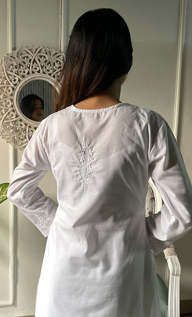 Women's Lucknowi Handcrafted Cotton Chikankari Kurti - HONC0330766