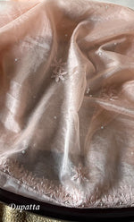 Load image into Gallery viewer, Women&#39;s Lakhnavi Handcrafted Organza Chikankari Unstitched Full Suit Material - HONC0287045
