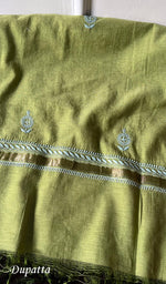 Load image into Gallery viewer, Women&#39;s Lucknowi Handcrafted Chanderi Silk Chikankari Full Suit Material - HONC0119140
