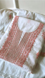 Load image into Gallery viewer, Gulnaz Women&#39;s Lakhnavi Handcrafted Mul Chanderi  Kurta And Dupatta Set - HONC0248428

