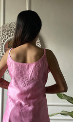 Load image into Gallery viewer, Amreena Women's Lakhnavi Handcrafted Chanderi Silk Chikankari Top And Pant Set - HONC0322958