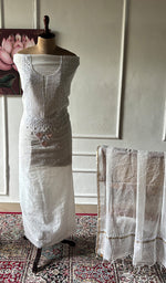Load image into Gallery viewer, Women's Lakhnavi Handcrafted Mul Chanderi Unstitched Kurta And Dupatta Set - HONC0364245