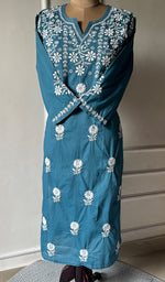 将图像加载到图库查看器中， Women&#39;s Lucknowi Handcrafted Cotton Chikankari Kurti - HONC0300978

