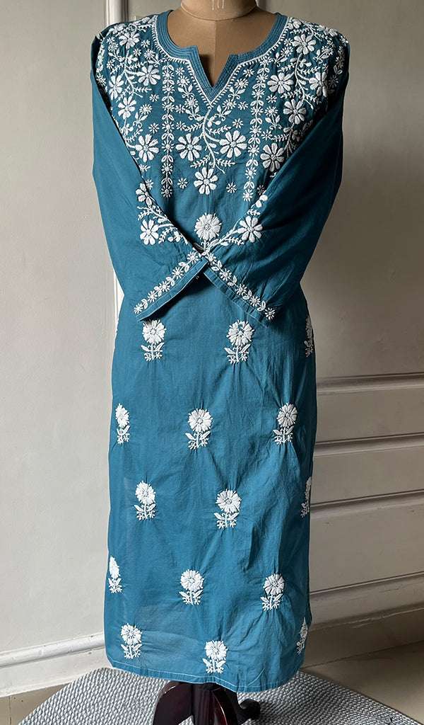Women's Lucknowi Handcrafted Cotton Chikankari Kurti - HONC0300978