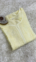 Load image into Gallery viewer, Women&#39;s Lucknowi Handcrafted Modal Cotton Chikankari Kurti - HONC0136237
