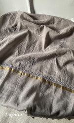 Load image into Gallery viewer, Women's Lakhnavi Handcrafted Mul Chanderi Unstitched Chikankari Full Suit Material - HONC0305483